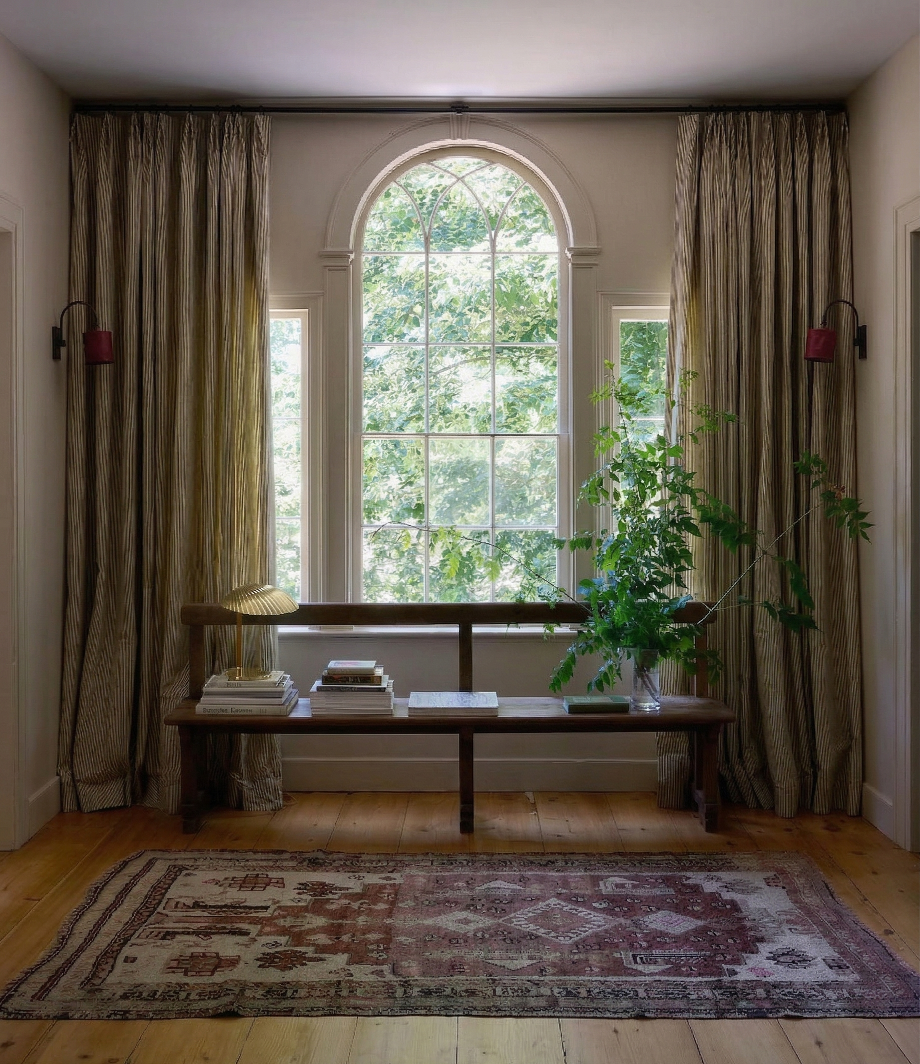 Restored antique rug in a light-filled room